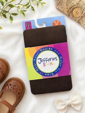 Jefferies Kids Tights Chocolate Brown 6-8 Years Microfiber Nylon Stretch New